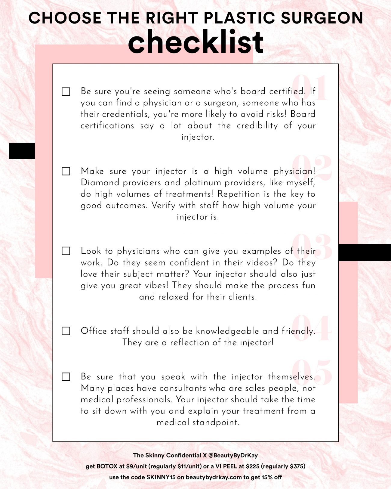 choose the right plastic surgeon checklist 